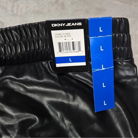 DKNY Women's Black Faux Leather Women’s Pants NWT 💕 - Picture 4 of 9